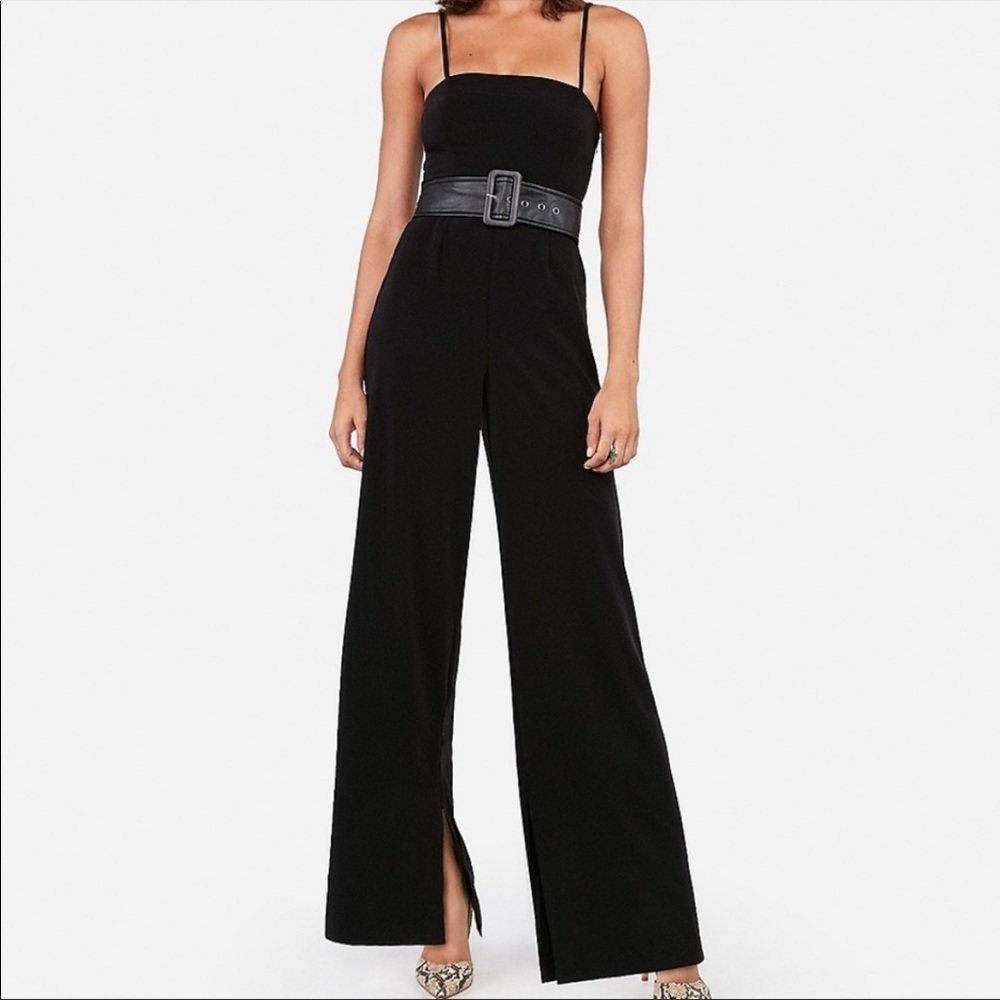 Express Black Belted Jumpsuit